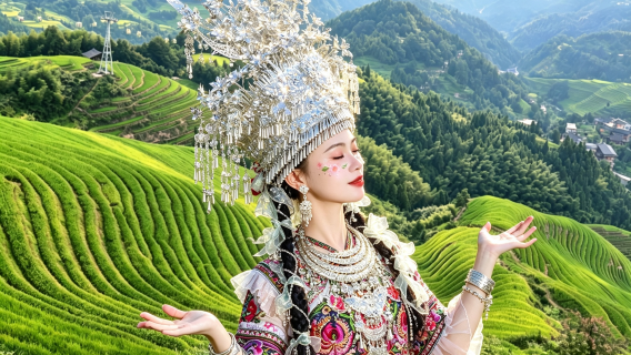 Tour Quế Lâm ruộng bậc thang Long Tích + ruộng bậc thang Bình An + làng tóc dài bao gồm biểu diễn 1 ngày | hướng dẫn viên nói tiếng Trung/Anh bao gồm bữa ăn