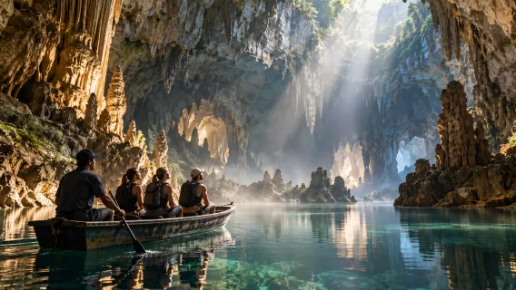 Chongqing Doppel-Geheimnis Leichtabenteuer Tagesausflug | Tianyan-Höhle Abseilen + Erdinnere Dunkelfluss-Expedition | Privattour