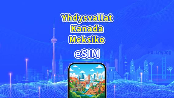 Yhdysvallat / Kanada / Meksiko 5G eSIM | Päivittäiset / Kokonaisdatapaketit | 1–30 päivää | 24 tunnin laskutus | QR-koodi