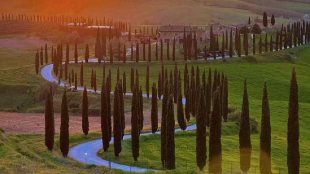 包車一日暢遊:錫耶納+Madonna di Vitaleta Chapel+絲柏之路+皮恩扎+奧爾恰穀