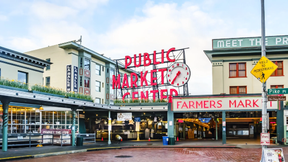 Pike place market + Space Needle + Chihuly garden and glass private charter (World cup classic city tour)