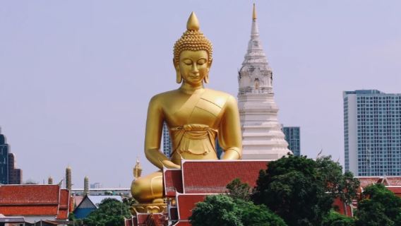 กรุงเทพฯ แม่น้ำเจ้าพระยา + ตลาดกลางคืน | พระอาทิตย์ตกที่วัดอรุณราชวรารามราชวรมหาวิหาร + ท่องเที่ยวแม่น้ำเจ้าพระยาตอนกลางคืน + ถนนข้าวสาร