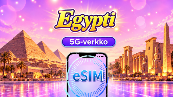 Egypti | 4G/5G eSIM | Päiväpaketti/liikennepaketti | 24 tunnin laskutus | 1-30 päivää | QR-koodi