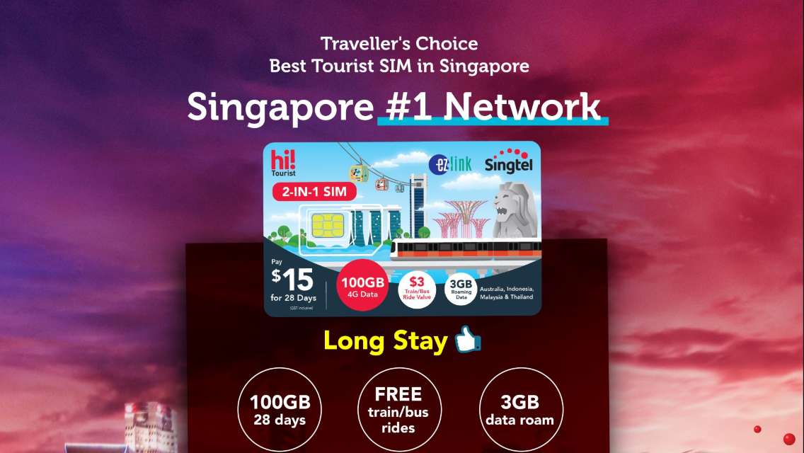 Singapore Singtel hi!Tourist SIM Cards (Town/Airport Collection)