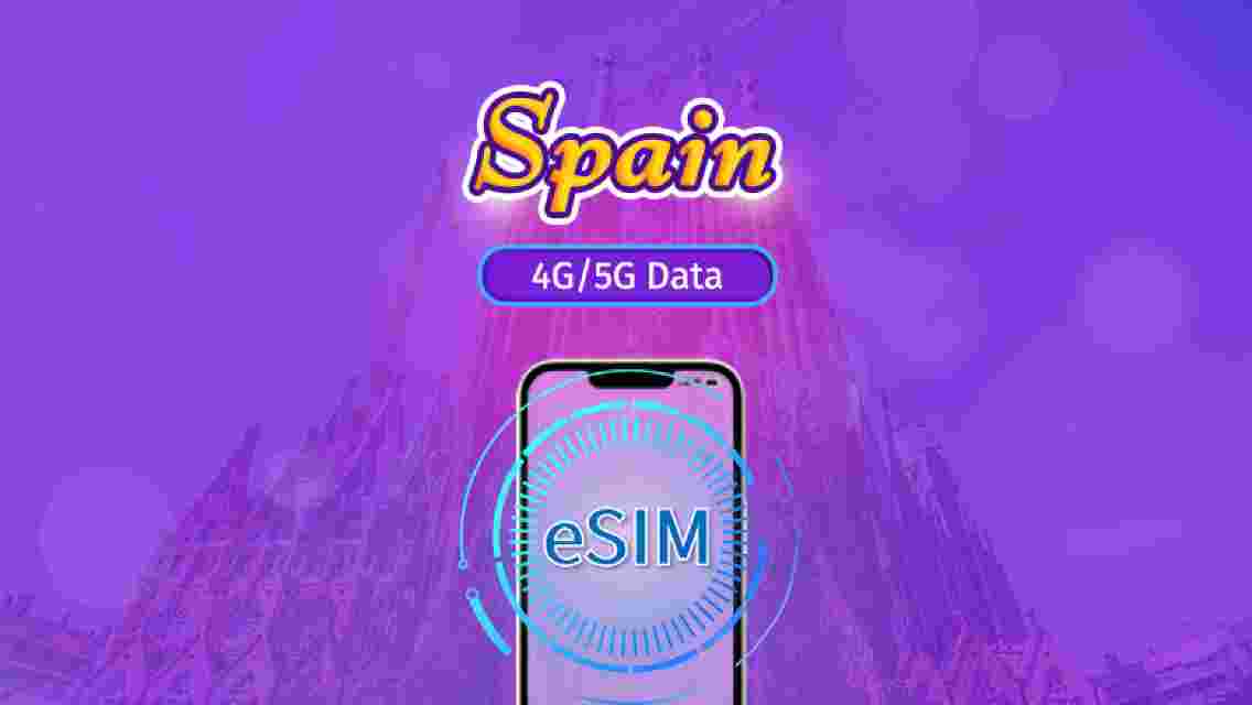 Spain | 4G/5G eSIM | Data package | 24H | 7-30 days | QR code