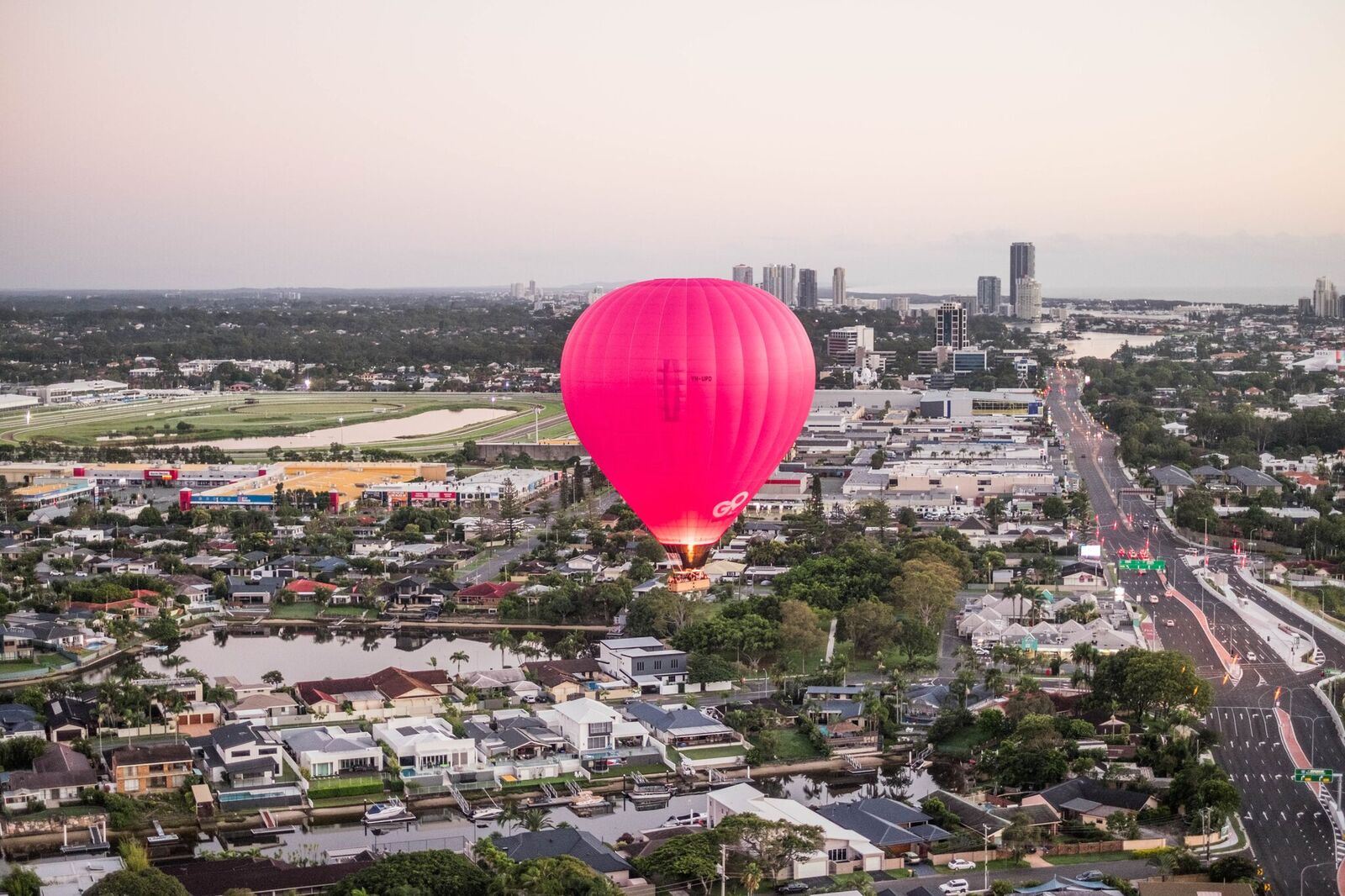 Gold Coast Hot Air Balloon Sunrise Flight Experience [Includes Taxes & Transfers · Flight Certificate · Flight Photos · Optional 5-Star Hotel Champagne Breakfast · Vineyard Alpaca Experience]