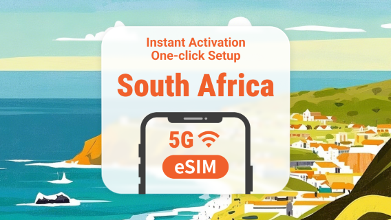 eSIM 5G Sudafrica | Doppia rete | 1–30 giorni | QR istantaneo