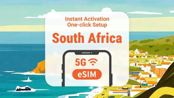 South Africa 5G eSIM | Dual Network Coverage | 1–30 Days | Instant QR