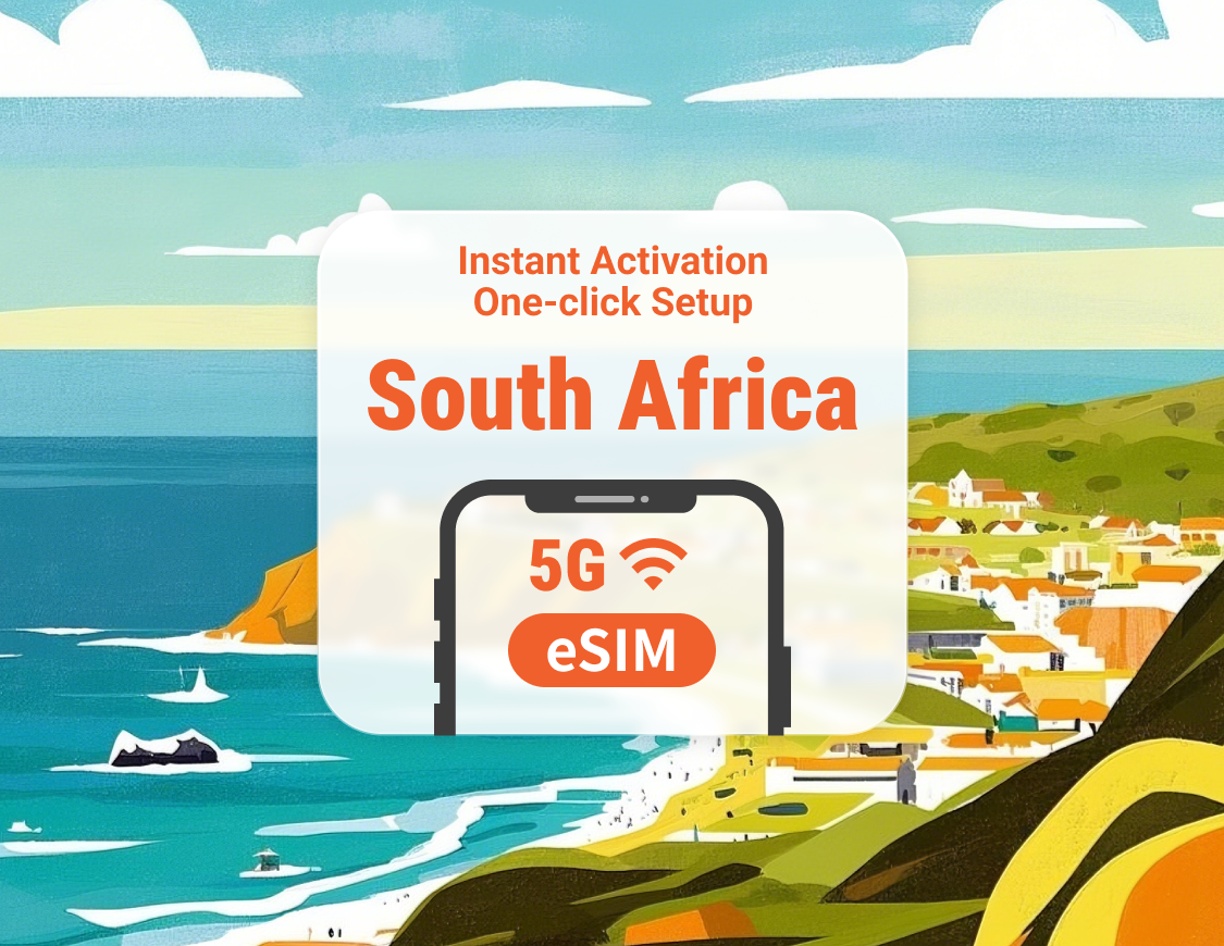 South Africa 5G eSIM | Dual Network Coverage | 1–30 Days | Instant QR