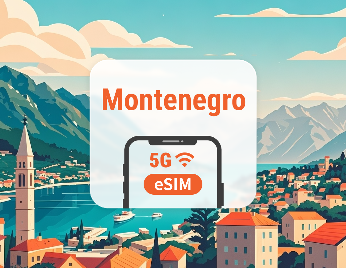 Montenegro 5G eSIM | Soporta ChatGPT y TikTok | 1–30 Días | QR instantáneo