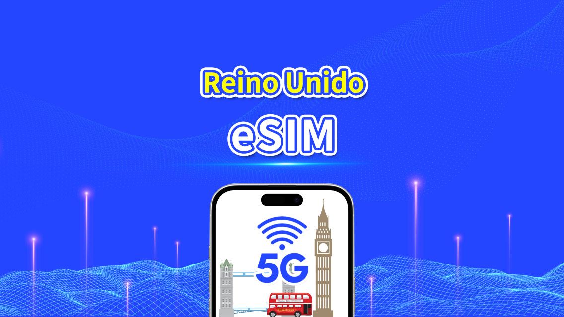 eSIM del Reino Unido | 5G/4G | Paquete de datos diario/total | 1–30 días | Facturación por 24 horas | Código QR