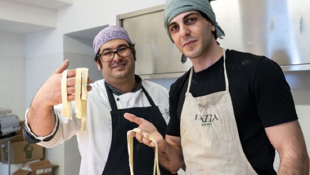 Sicilian cooking class in a professional kitchen on Mount Etna with an organic garden