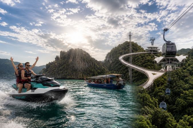 蘭卡威終極組合「纜車、紅樹林郵輪、浮潛與Jet Ski」