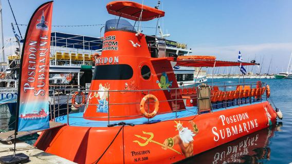 Rhodes: Glass-Bottom Submarine Cruise &Underwater Views&Show