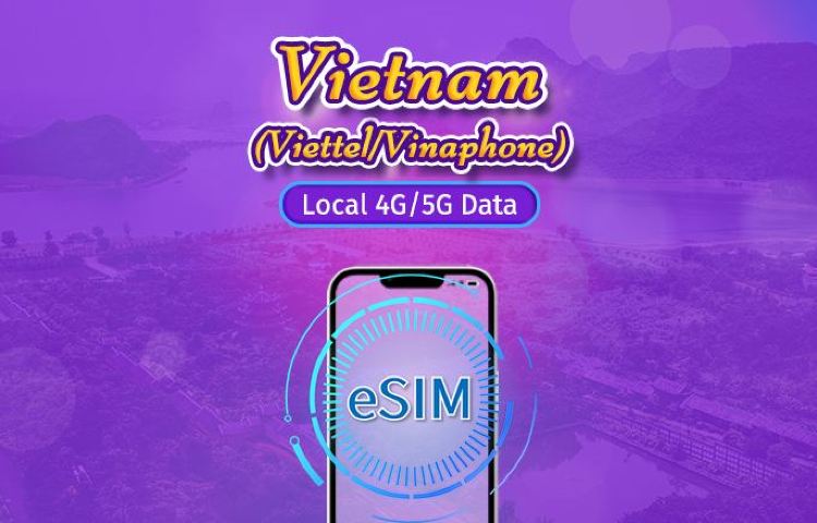 越南 | Vinaphone/Viettel 5G/4G eSIM | 日用包 | 自然日計費/24小时计费 | 5-15 天 | QR code