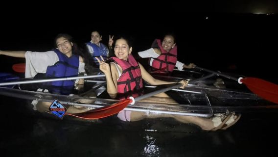 Transparent Canoe in the Bioluminescent Bay in Vieques