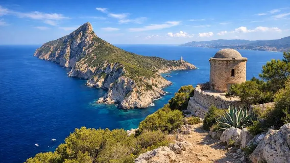 Explore the Dragonera Island Natural Park with lunch and a swim stop
