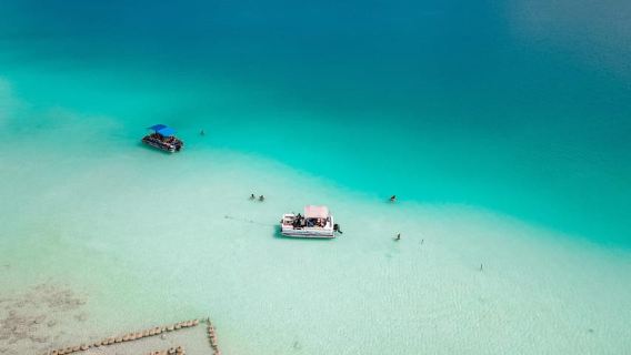 Bacalar: Lake of Seven Colors Pontoon Tour with Fruit