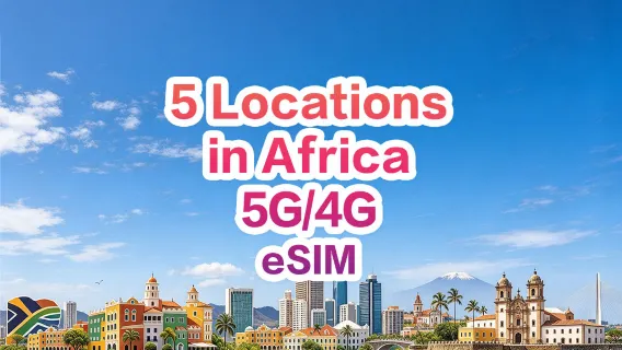 [Usable in 5 locations across Africa] 5G/4G | eSIM | China Mobile CMLink | 1-30 day option | Rechargeable | Hotspot support