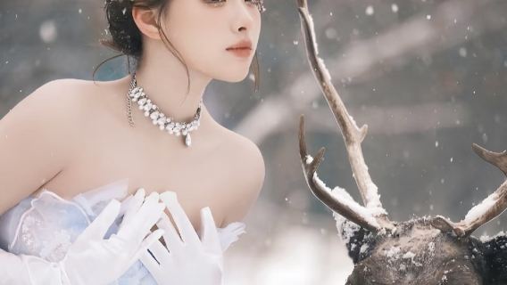 哈爾濱松花江冰雪嘉年華旅拍【化妝+服裝+精修+下午茶|冰雪嘉年華+馴鹿|騎馬拍攝】