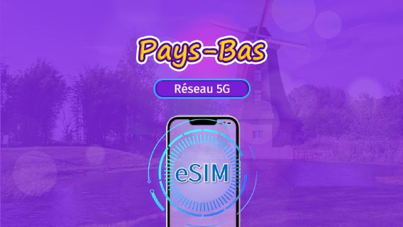 Pays-Bas | eSIM 5G/4G | Forfait total | Facturation 24h | 7–30 jours | Code QR