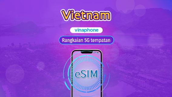 Vinaphone Vietnam | eSIM tempatan | Rancangan Harian | Pembayaran berdasarkan hari semula jadi | 5-10 Hari | Kod QR