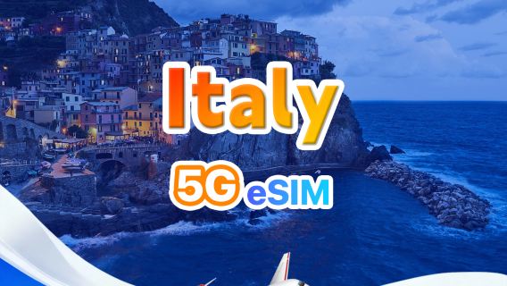 Italy 4G/5G eSIM | DayPass/Total | 1GB/Day - 30GB Total | 1-30 Days | 24-Hour | QR Code