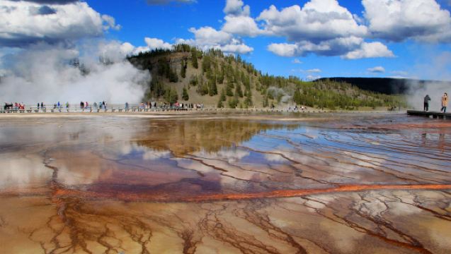 美國鹽湖城大環線-黃石國家公園-老忠實泉-中文司導包車