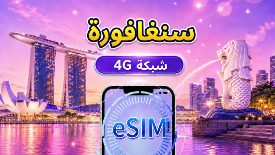 سنغافورة | eSIM 4G | يدعم خرائط Google/Chat GPT | باقة يومية/باقة بيانات | فوترة بنظام 24 ساعة | 1-30 يومًا | رمز QR