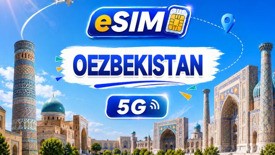 Oezbekistan 5G eSIM | Ondersteunt alle AI & TikTok | 500MB/dag - Totaal 100GB | 1-60 dagen | 24-uurs facturering | QR-code