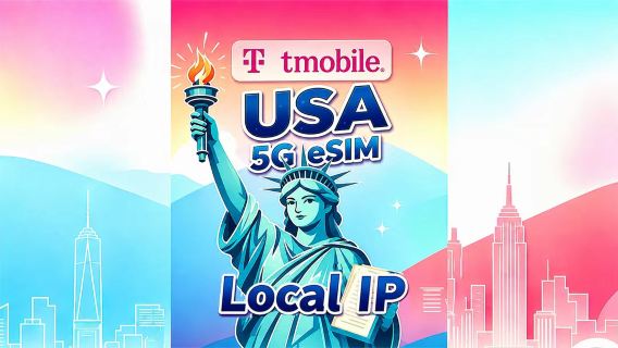[Stati Uniti d'America] T-Mobile 5G eSIM|Linea nativa|100GB al giorno |Incluse chiamate|Addebito a giorno naturale|5-60 giorni|Codice QR (escluse Guam e Saipan)