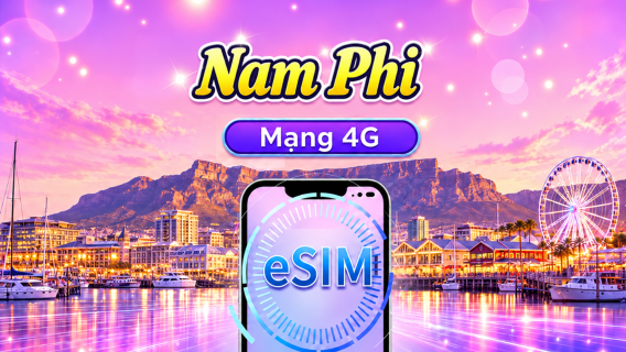 Nam Phi | eSIM 5G/4G | Gói ngày/Gói dữ liệu | Tính phí theo ngày tự nhiên | 1-30 ngày | Mã QR