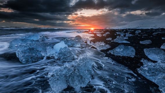 Hof, Skaftafell National Park, and Blue Ice Cave one-day tour