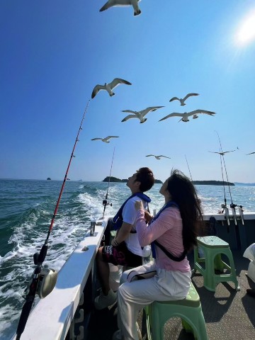 遼寧大連星海遊艇碼頭海釣散拼/包船出海體驗【體驗釣魚+旅遊觀光+餵海鷗+提供魚竿魚餌海鷗食礦泉水】