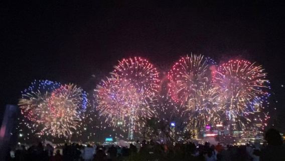 Hong Kong National Day Victoria Harbour Pier Fireworks Combo Ticket (New World First Ferry) + Drinks + Snacks
