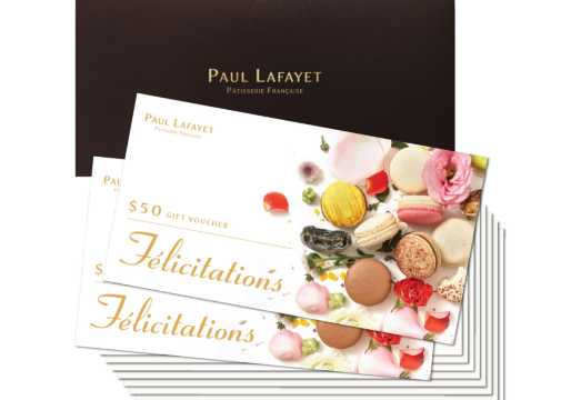 Paul Lafayet Wedding Voucher $50 (10pcs) / Wedding Voucher $100 (5pcs)