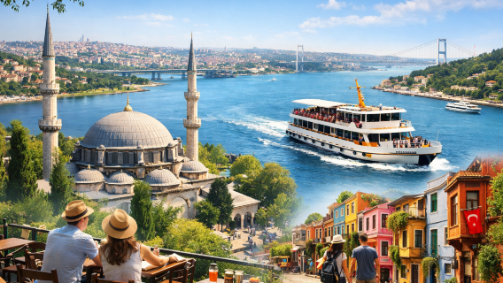 Lawatan separuh hari yang santai dari Istanbul pada waktu petang termasuk makan tengah hari yang lazat|pelayaran Selat