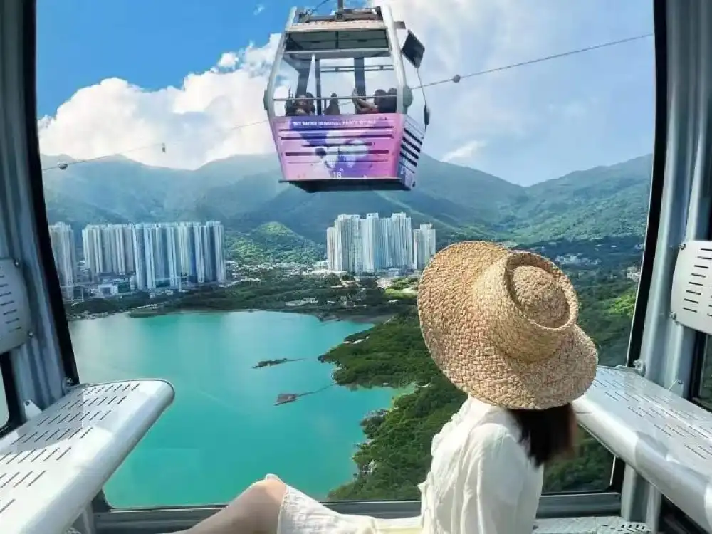 香港ゴンピン360ケーブルカー体験（往復ケーブルカー+高所観光+多種