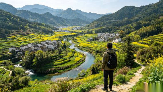 Private Tour | Wuyuan One-Day Trip: Wolong Valley + Lingyan Cave + Rainbow Bridge