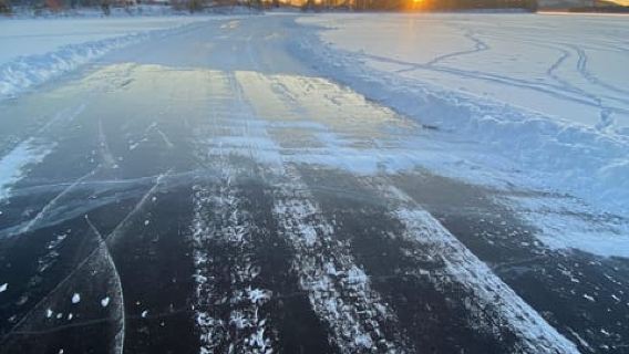 From Saariselkä: Ice-skating on Frozen Lake Inari