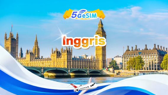 eSIM 4G/5G Inggris | Paket harian/Paket total | 1GB/hari-total 30GB | 1-30 hari | Sistem 24 jam | QR code