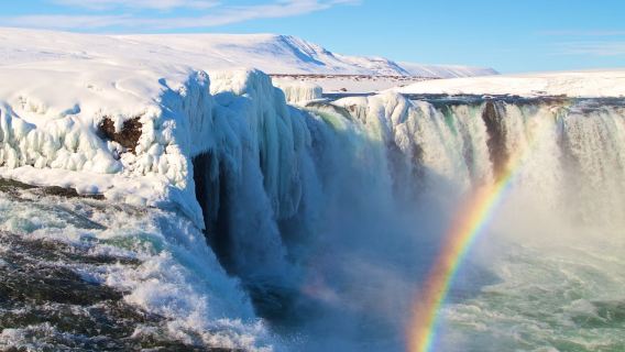 Iceland God's Waterfall + Forest Lagoon Hot Spring Half-Day Tour|Includes hot spring admission ticket+ city pick-up and drop-off