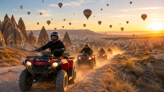 土耳其卡帕多奇亞格雷梅小鎮越野ATV/UTV 200/250CC四驅車  騎馬追日出熱氣球/日落觀景【可上門接駁】