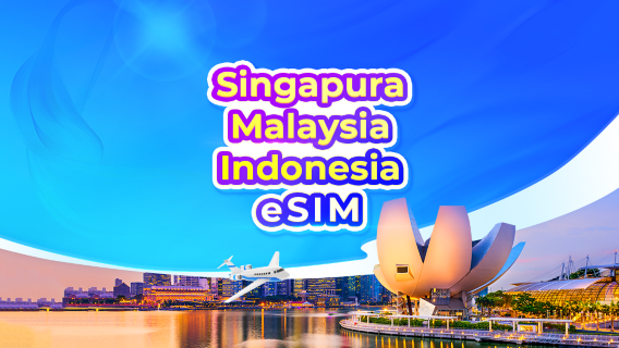 eSIM 5G Singapura/Malaysia/Indonesia | Pelan Harian / Data Jumlah | 1-30 Hari | Caj 24 Jam | Kod QR