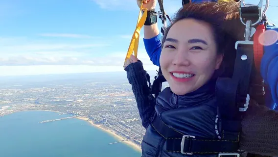 Skydiving from 15,000 feet in St Kilda, Melbourne