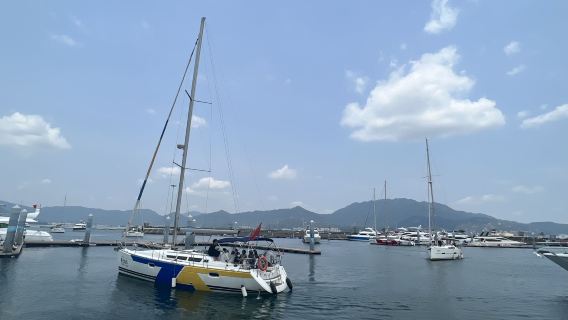 【深圳帆船出海】深圳七星灣46英尺豪華帆船包船出海海釣觀光