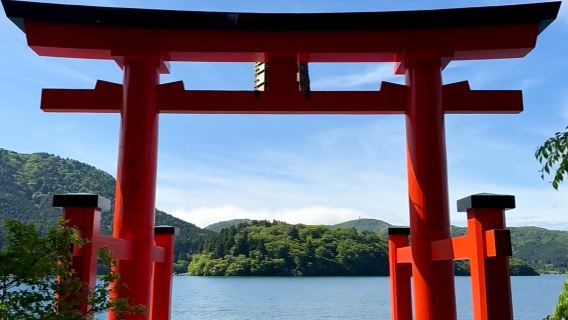 綠牌正規車·箱根一地大湧谷+鳥居+溫泉街+蘆之湖海盜船一日遊