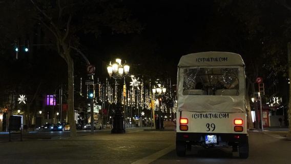 Barcelone : visite privée des illuminations de Noël en Eco Tuk Tuk
