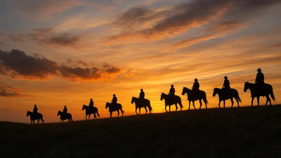 Paseo a caballo al atardecer en Capadocia