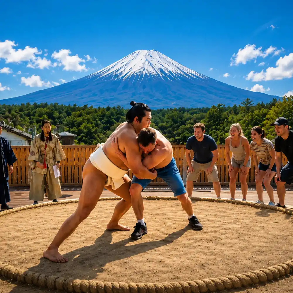 Sumo culture immersive show with yokozuna path and sumo hot pot